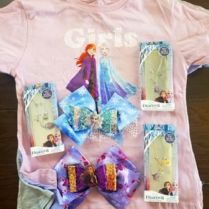 Lot of 4 Frozen T-shirts and accessories